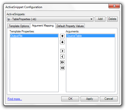 Argument Mapping tab with SourceTable mapped as an argument