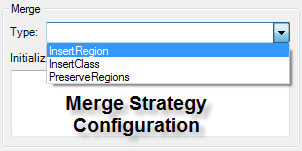 Merge type list showing InsertRegion, InsertClass and PreserveRegions