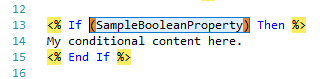 Visual Basic code with a matching pair of parentheses highlighted