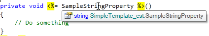 Quick info tooltip showing that SampleStringProperty is a string